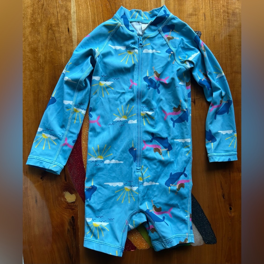 Hanna Andersson Blue Mermaid Swimsuit 3T
